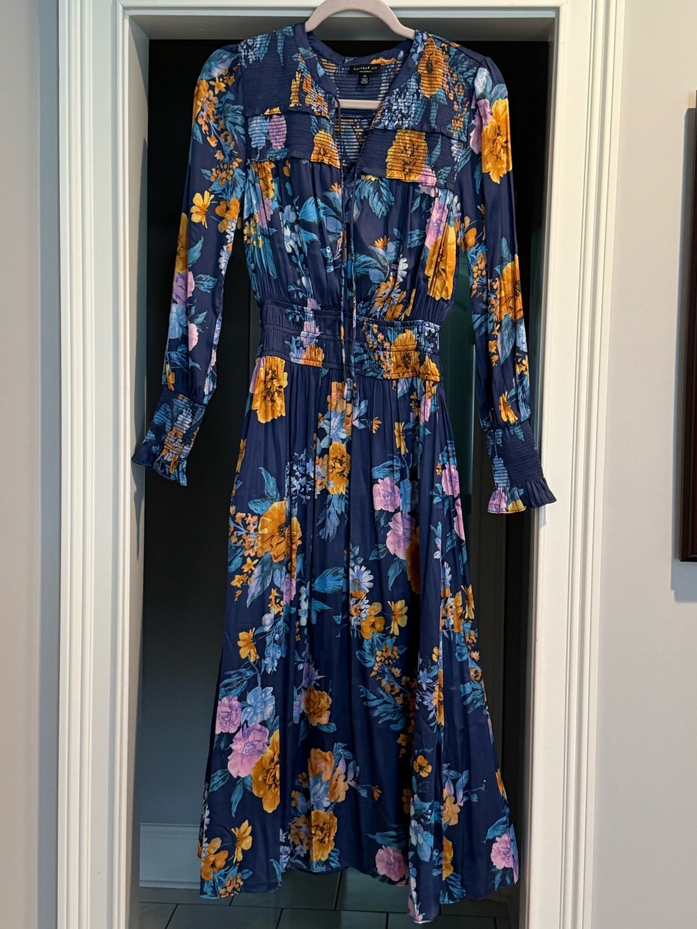 Current Air Navy Floral Midi Dress